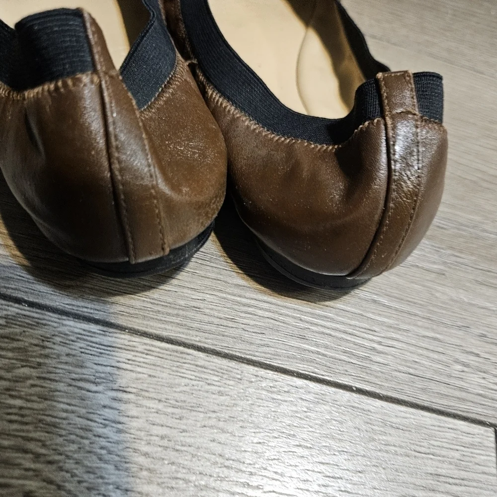 Tory Burch Brown Leather Ballet Flats
